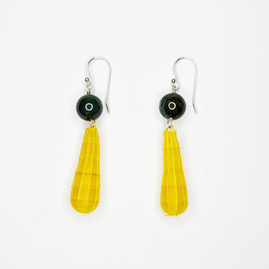 Yellow dangle earrings, Crin and Jasper