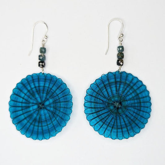 Blue dangle earrings, Crin and Beads