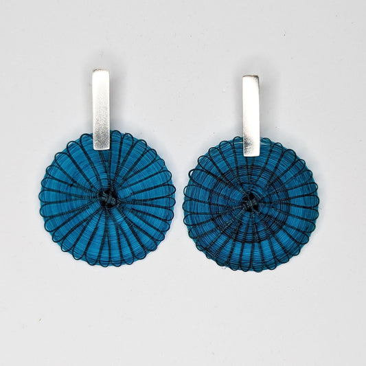 Blue static earrings, Crin and Silver