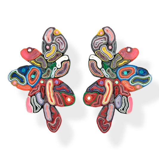 Oversize static earrings - Multicolor 2 - Idyllika
