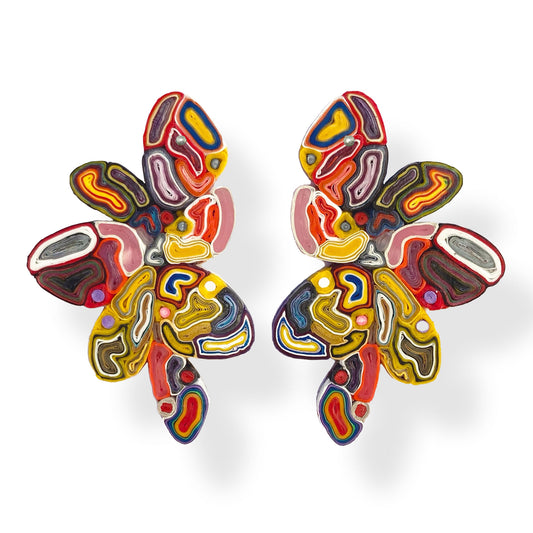 Oversize static earrings - Multicolor 3 - Idyllika