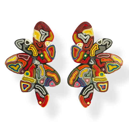 Oversize static earrings - Multicolor 1 - Idyllika