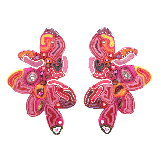 Oversize static earrings - Pinkish - Idyllika